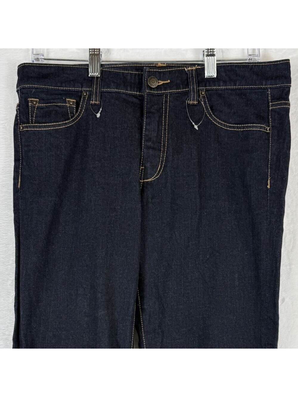 LL Bean Signature Straight Leg  Jeans 10 Womens Dark Blue Denim Mid Rise 293455
